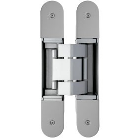 Concealed hinge with 4 covers INVISACTA 31X190 mm 3D Satinized silver with caps